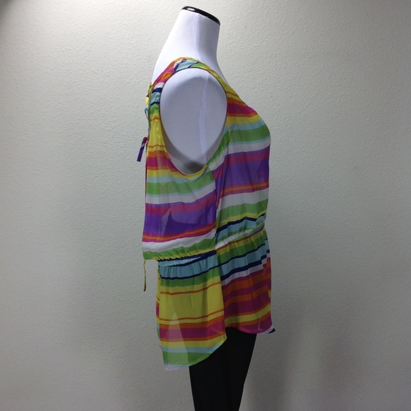 No Boundaries Rainbow Sleeveless Lace Up B… - Picture 5 of 7